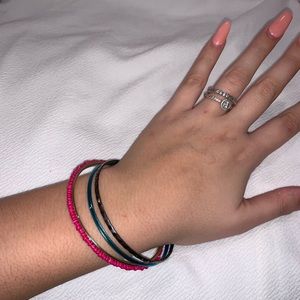 3 colorful metal bracelets